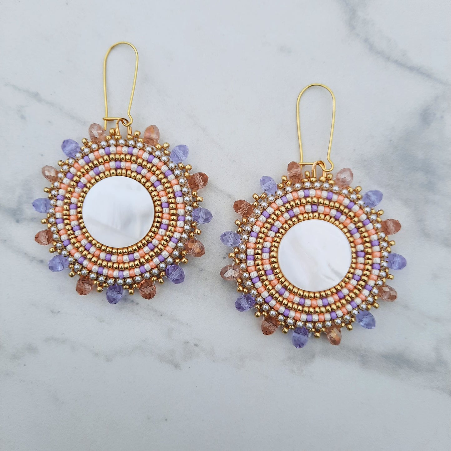 Apricot & Grape Shell Earrings
