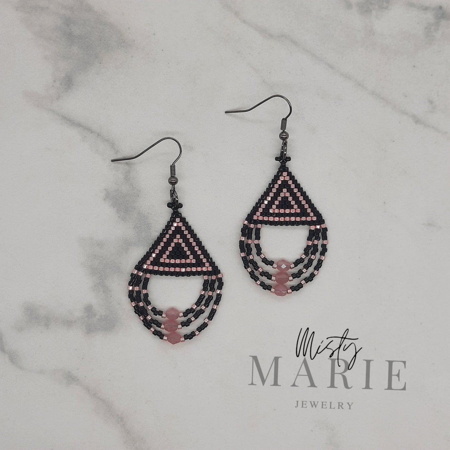 Pink & Black Dangles