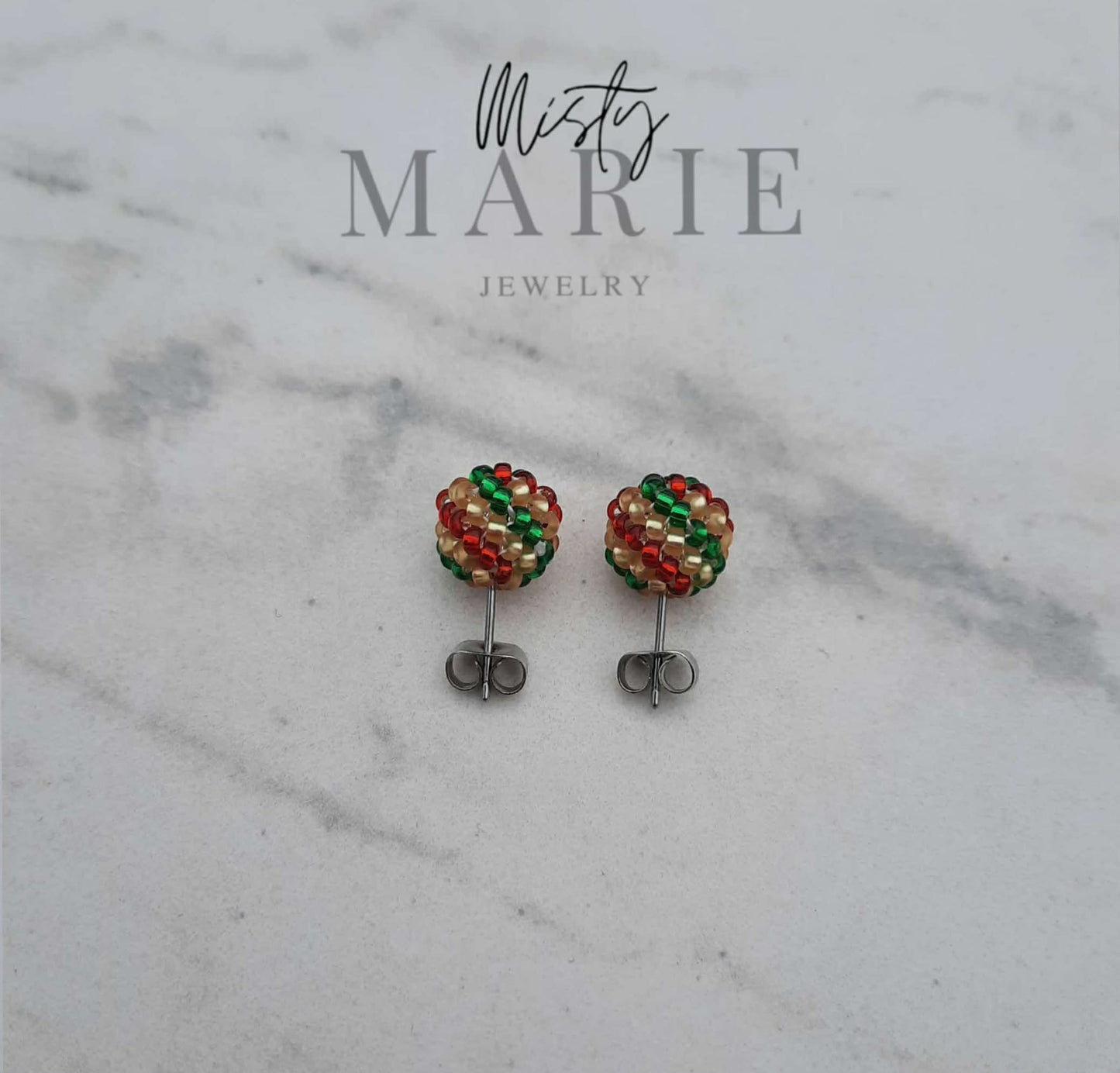 FruitCake Beaded Ball Studs