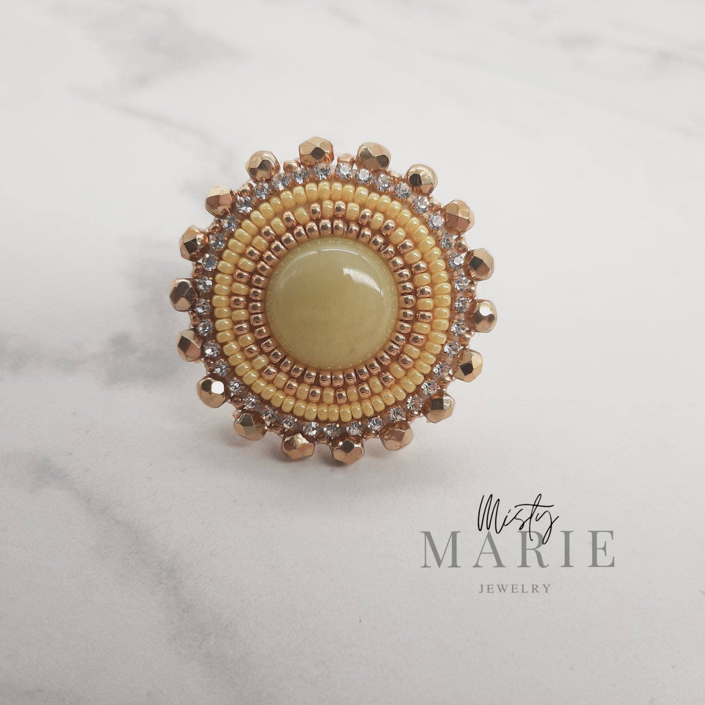 Adjustable Gemstone Beaded Rings
