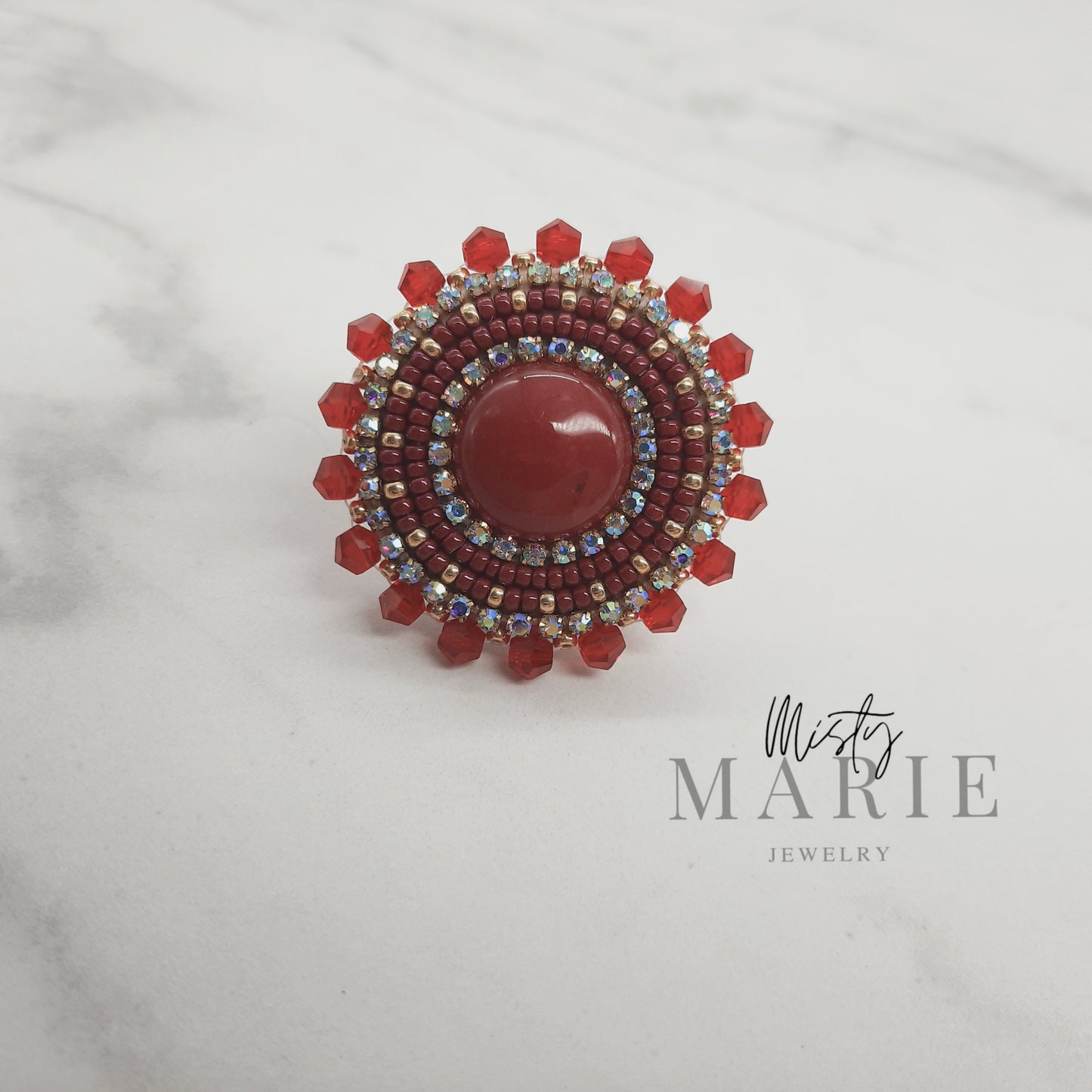 Adjustable Gemstone Beaded Rings