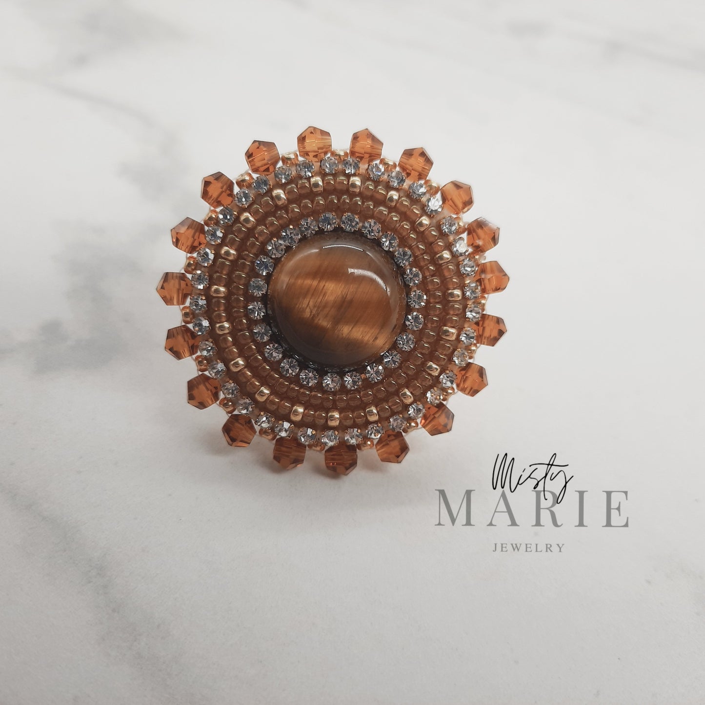 Adjustable Gemstone Beaded Rings