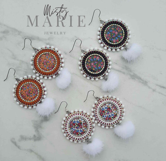 Kokum Scarf & Mink Earrings