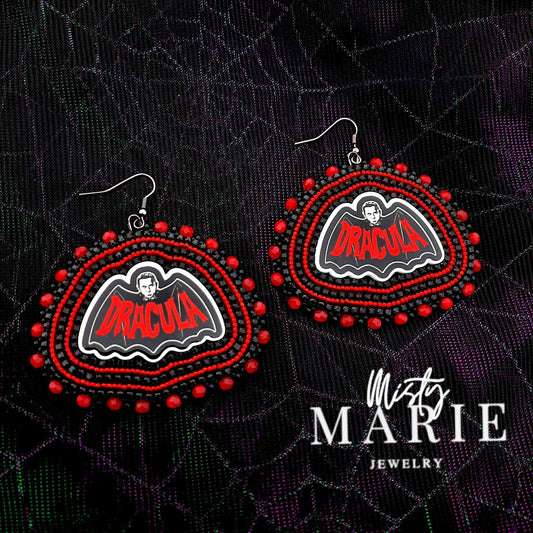 XL Dracula Beaded Earrings