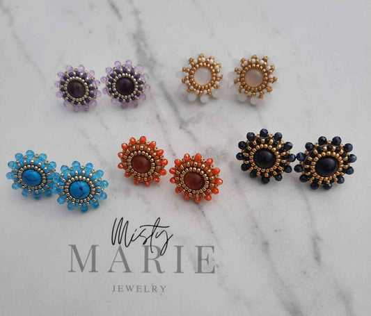 Gemstone Stud Earrings