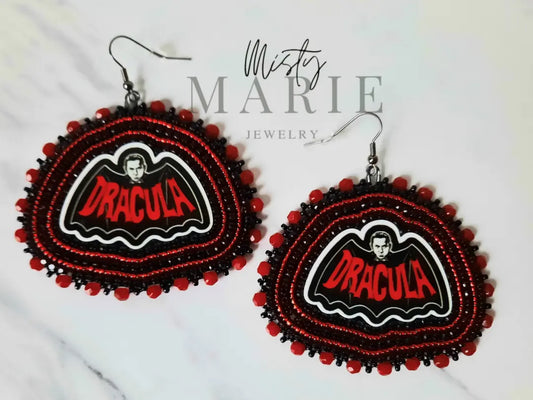 XL Dracula Beaded Earrings