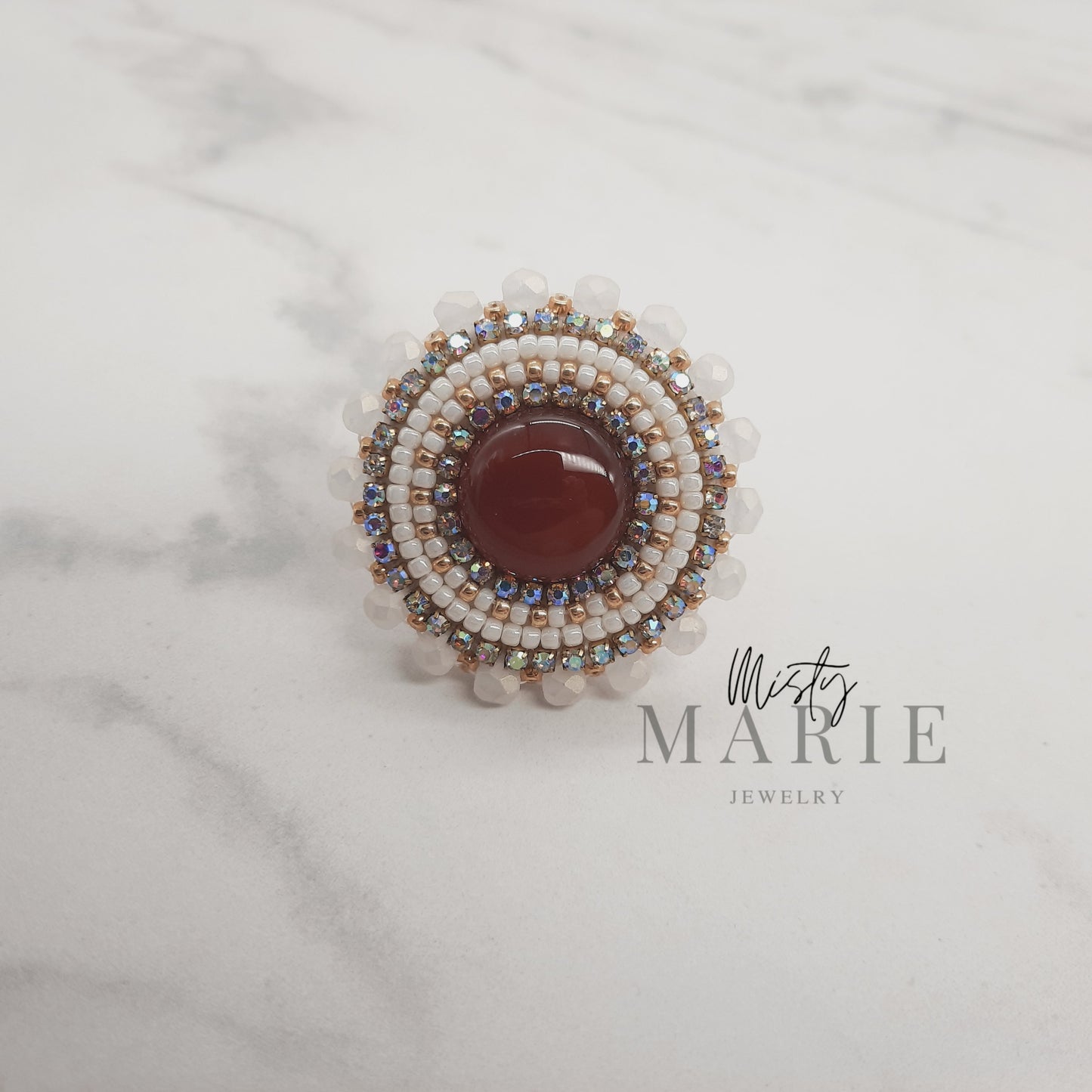 Adjustable Gemstone Beaded Rings