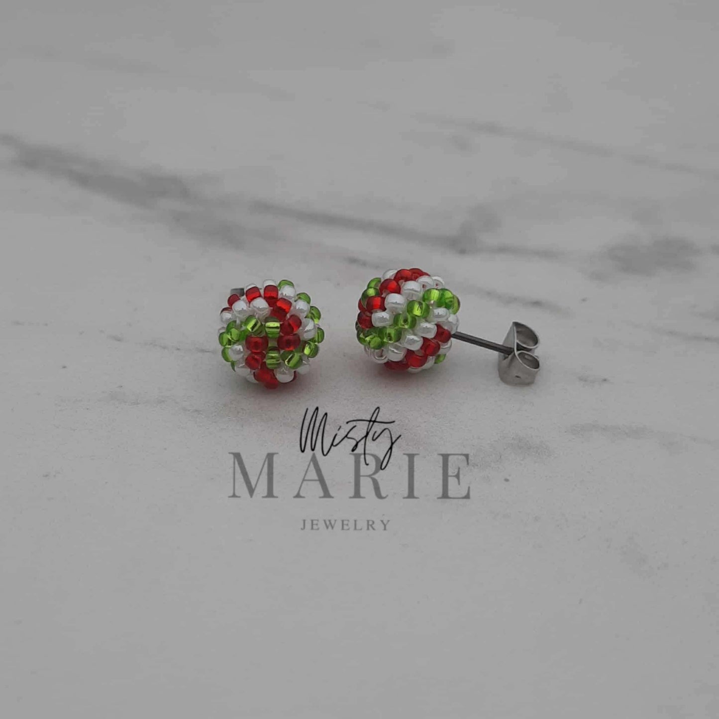 Candy Swirl Ball Stud Earrings